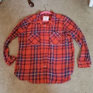 Mossimo Multicolored Plaid Long Sleeve Flannel
